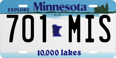 MN license plate 701MIS