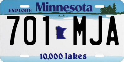 MN license plate 701MJA