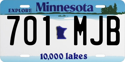 MN license plate 701MJB
