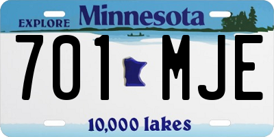 MN license plate 701MJE