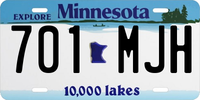 MN license plate 701MJH