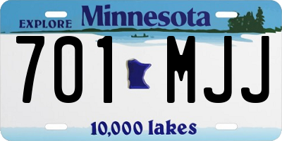 MN license plate 701MJJ
