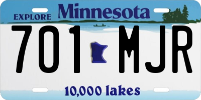 MN license plate 701MJR