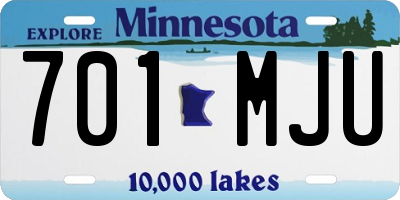 MN license plate 701MJU