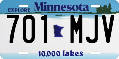MN license plate 701MJV