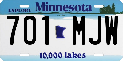 MN license plate 701MJW