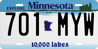 MN license plate 701MYW