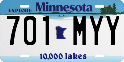 MN license plate 701MYY