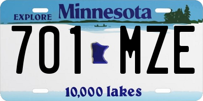 MN license plate 701MZE