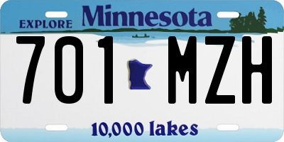 MN license plate 701MZH