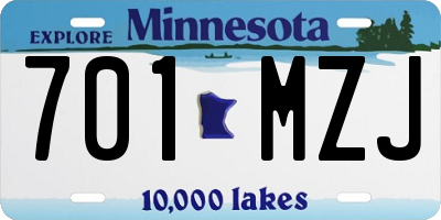 MN license plate 701MZJ