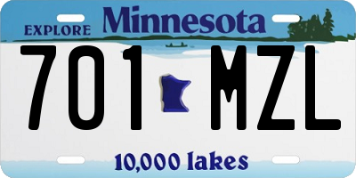 MN license plate 701MZL