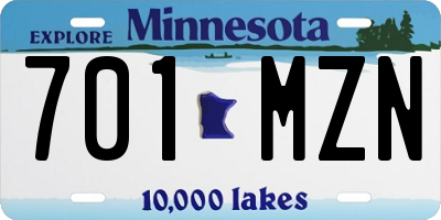MN license plate 701MZN