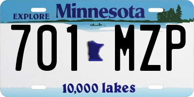MN license plate 701MZP
