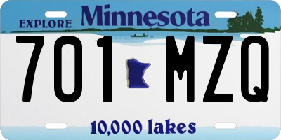 MN license plate 701MZQ