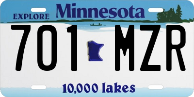 MN license plate 701MZR