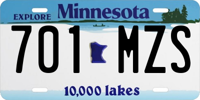 MN license plate 701MZS