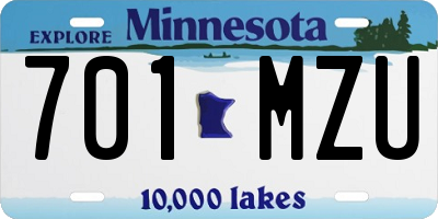 MN license plate 701MZU
