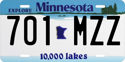 MN license plate 701MZZ