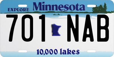 MN license plate 701NAB
