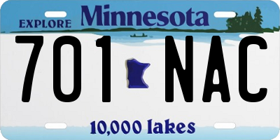 MN license plate 701NAC