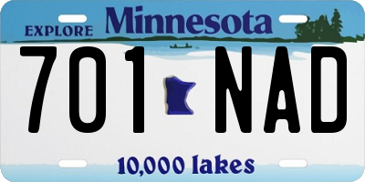 MN license plate 701NAD