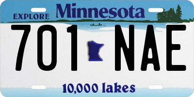 MN license plate 701NAE