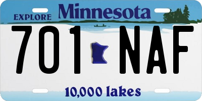 MN license plate 701NAF