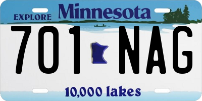 MN license plate 701NAG