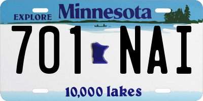 MN license plate 701NAI