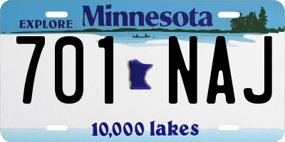 MN license plate 701NAJ