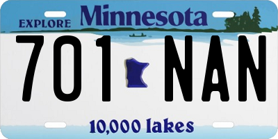 MN license plate 701NAN
