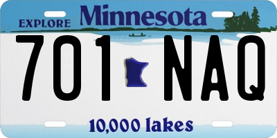 MN license plate 701NAQ