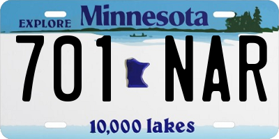 MN license plate 701NAR
