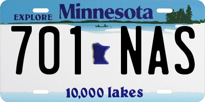 MN license plate 701NAS