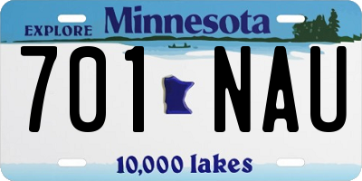 MN license plate 701NAU