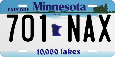 MN license plate 701NAX