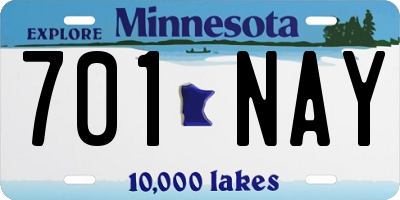 MN license plate 701NAY
