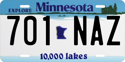 MN license plate 701NAZ