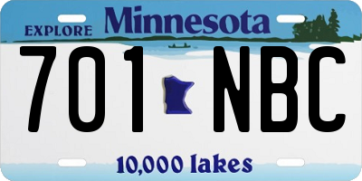 MN license plate 701NBC
