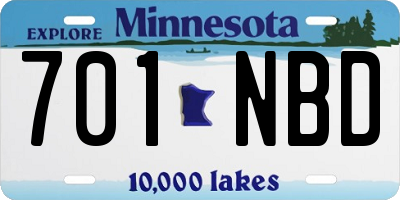 MN license plate 701NBD