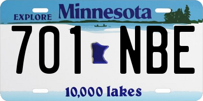 MN license plate 701NBE