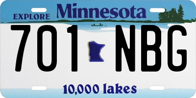 MN license plate 701NBG