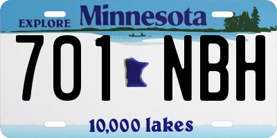MN license plate 701NBH