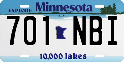 MN license plate 701NBI
