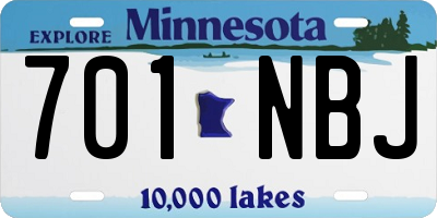 MN license plate 701NBJ