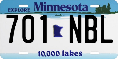 MN license plate 701NBL