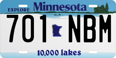 MN license plate 701NBM