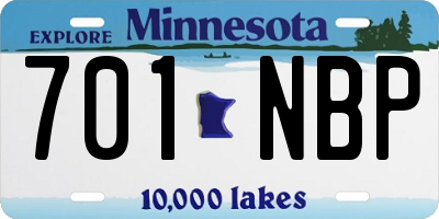 MN license plate 701NBP