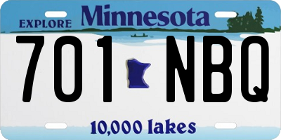 MN license plate 701NBQ
